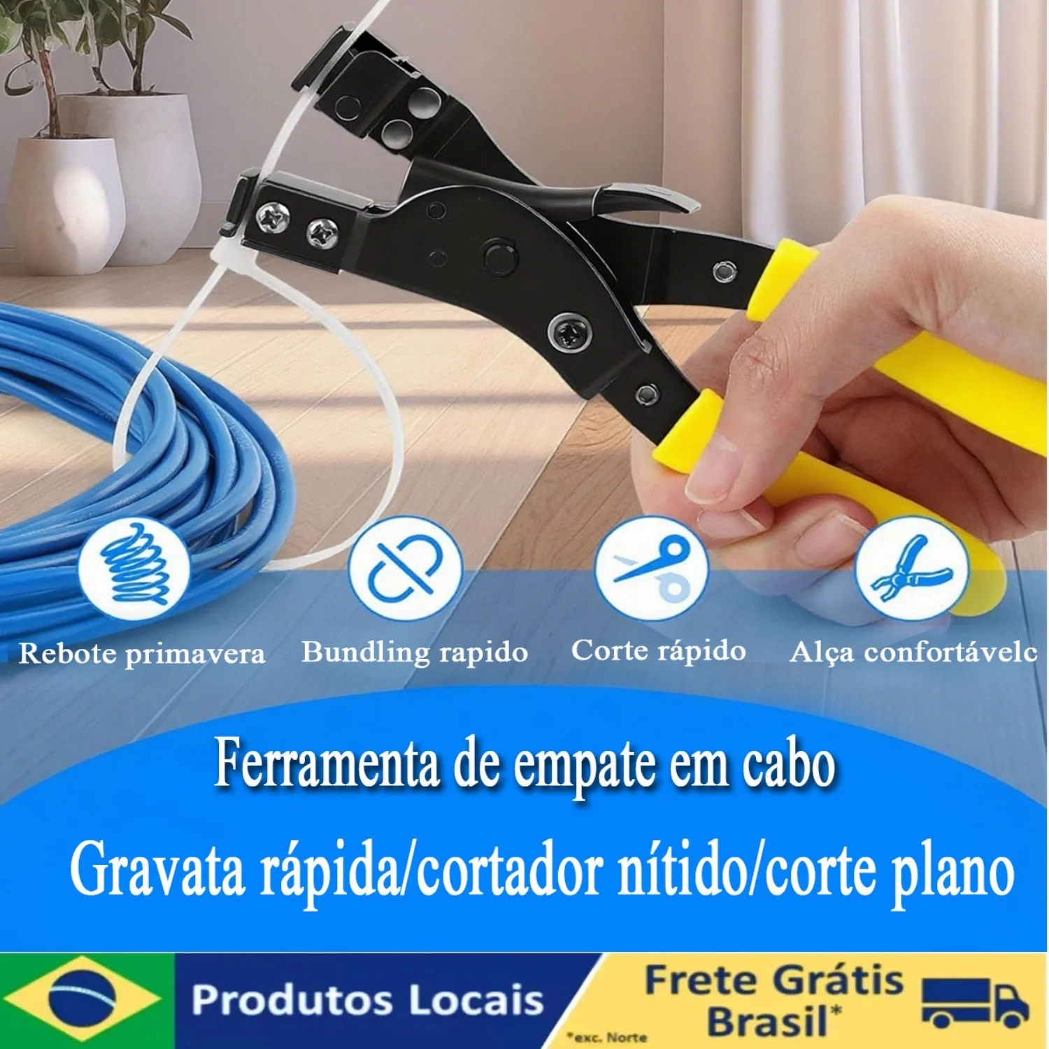 ナイロンケーブルツール-2-in-1、調整可能なテンションクランプ付き、24～12mmのケーブルを固定・切断可能