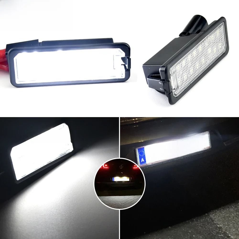 2 pièces voiture LED feux de plaque d'immatriculation 12V lampe de travail remplacement voiture lumière pour VW GOLF 4 5 6 7 6R Passat B6 Lupo Scirocco Polo
