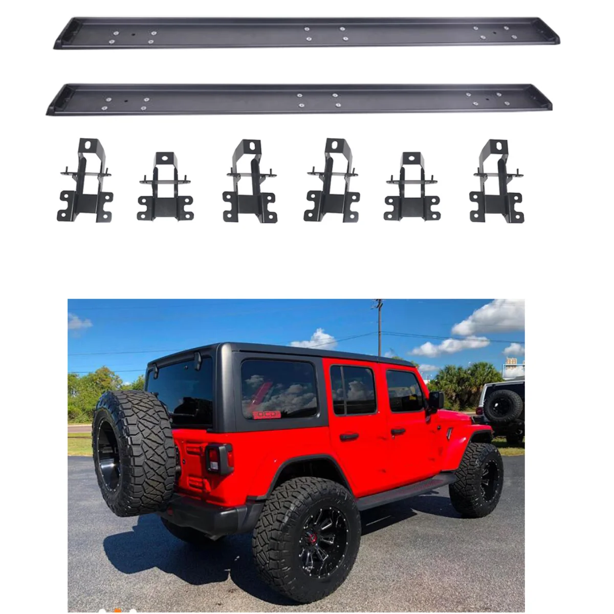 

JL1086 side bar 4 doors pedal step Aluminum Alloy for Jeep wrangler 2018+