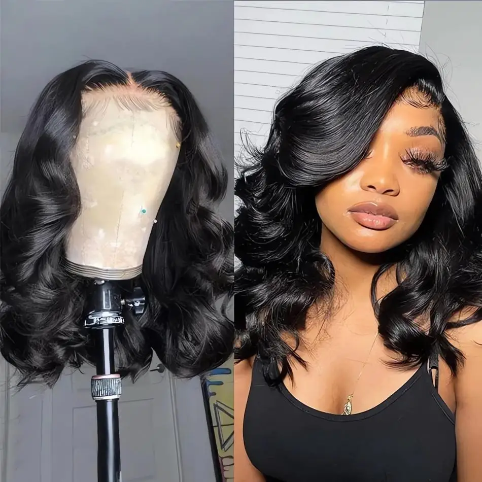 

Bob wig lace front human hair wigs Brazilian Body wave 100%Human Hair 13x6 HD Transparent Frontal 5x5 Bob Wig For Women choice