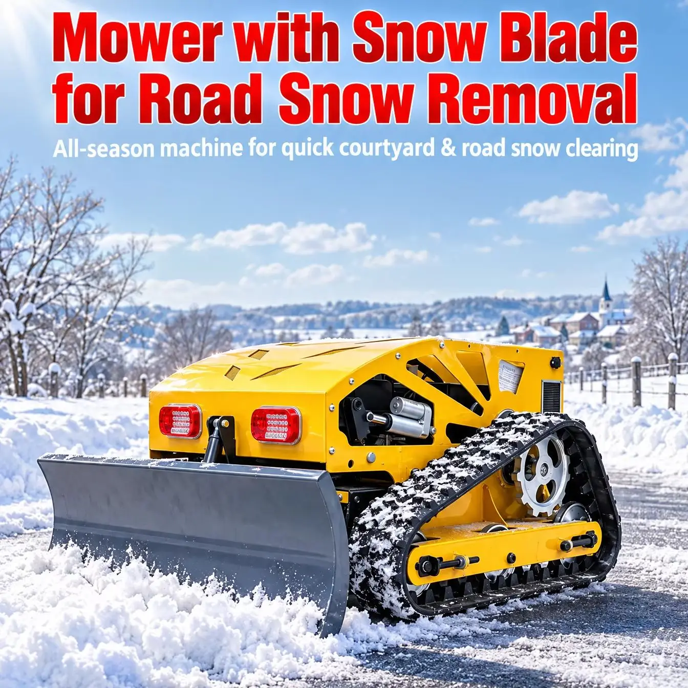2-in-1 Lawn Mower with Snow Shovel Attachment with Remote Control Safety Auto-Stop Blade CE Certified for Family Garden Use