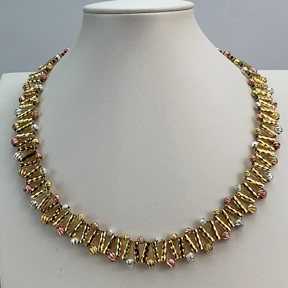 EMMA موضة دبي مطلية بالذهب الخرز القلائد أقراط خواتم مجموعات المجوهرات الجميلة للنساء هدايا مجوهرات حفلات الزفاف FHK21412 #3