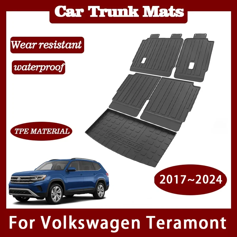 

Car Trunk Mats For Volkswagen VW Teramont 2017~2024 Waterproof Carpet Storage Pads Cargo Liner Cover Auto Accessories 2022 2023