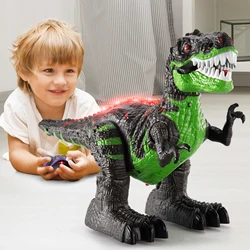 Remote Control Dinosaurs Electric Robot Sound Light Toy Excavation Jurassic Animals T Rex Educational Toys for Children Boys