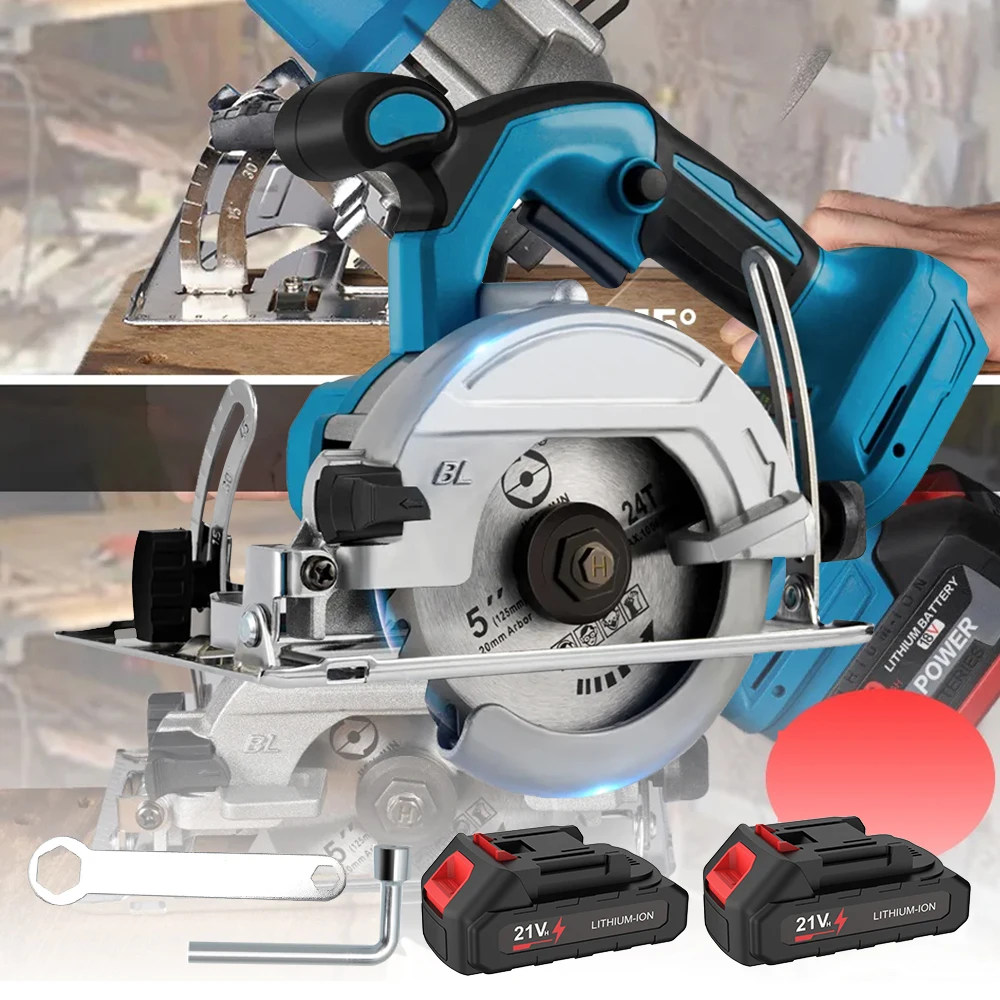 Brushless 5-inch 125mm Mini Electric Circular Saw Cutting Depth: 45mm