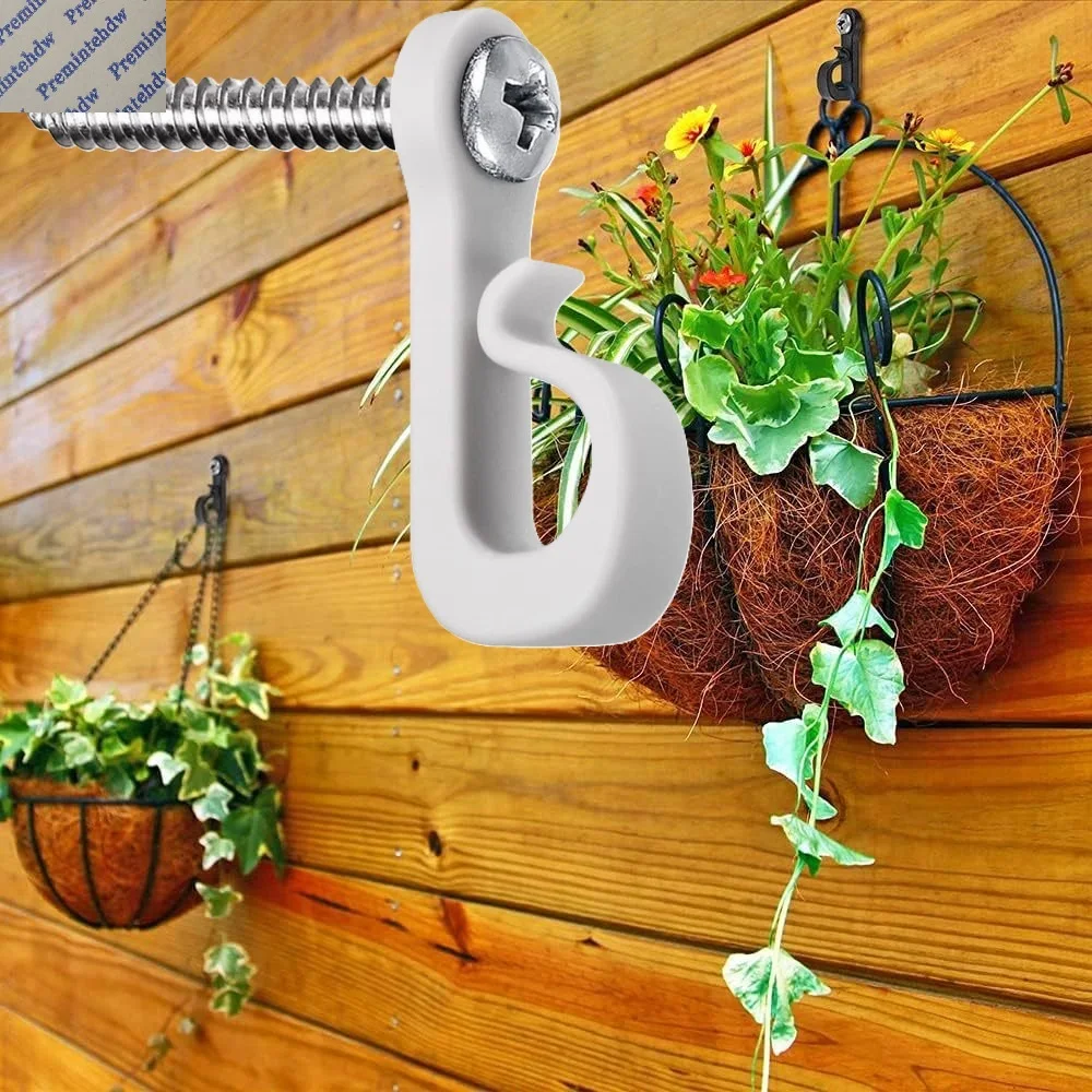 50Pcs ABS Plastic Screw-on Hook Clip For String Lights Outdoor Wall Hanging Planter Sign