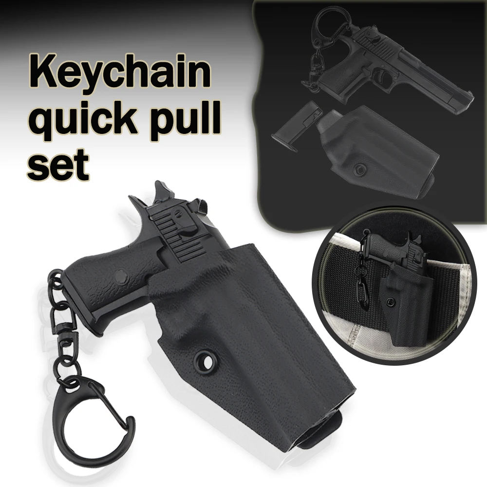 

Модель орла пустыни, пластиковый брелок 1:4, тактический пистолет, кобура в форме пистолета, набор со съемным брелоком для журнала, подарочный декор