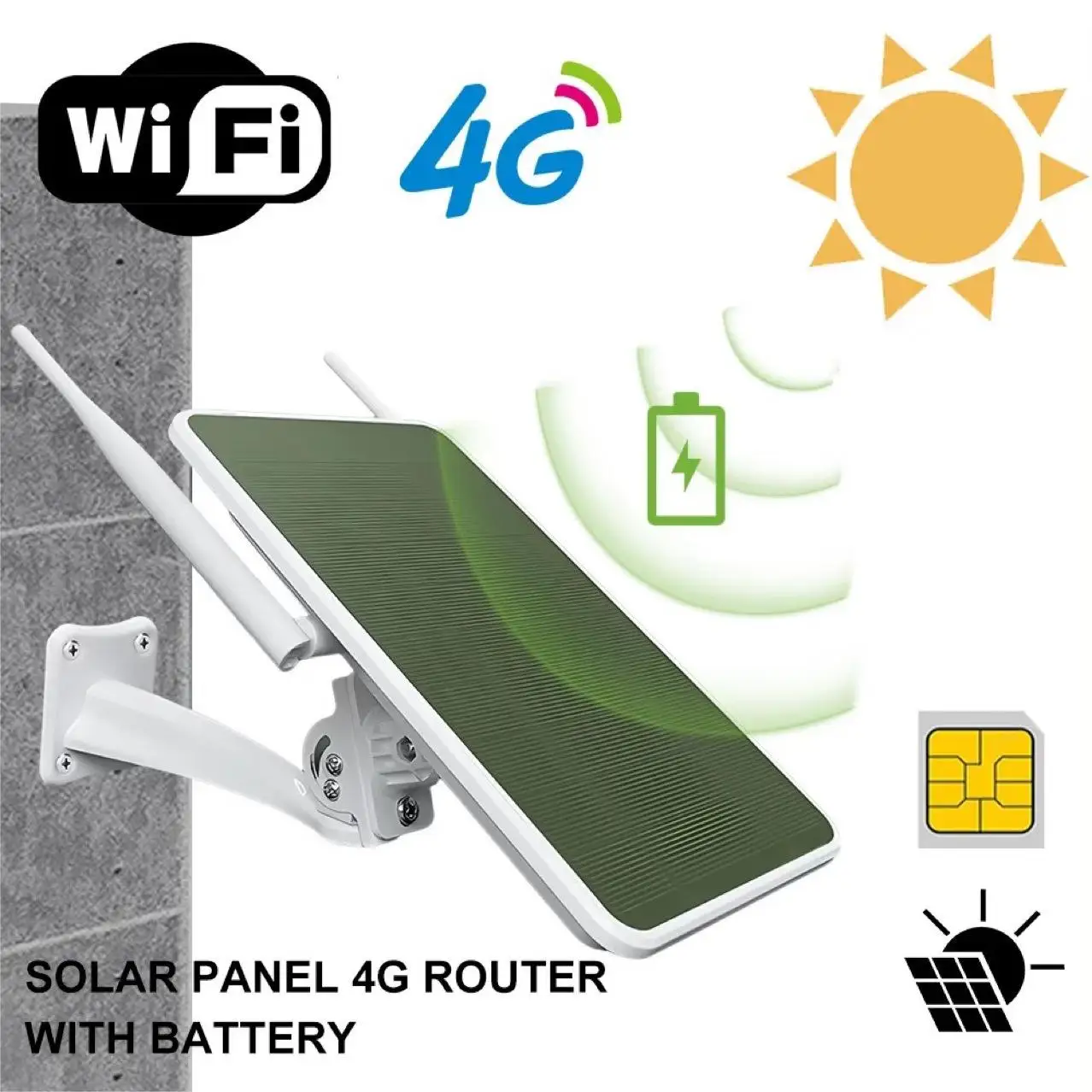 6W 4G Solar Router With Solar Panel Battery Outdoor Wireless Repeater water 2.4 Long Range extension Europe Version