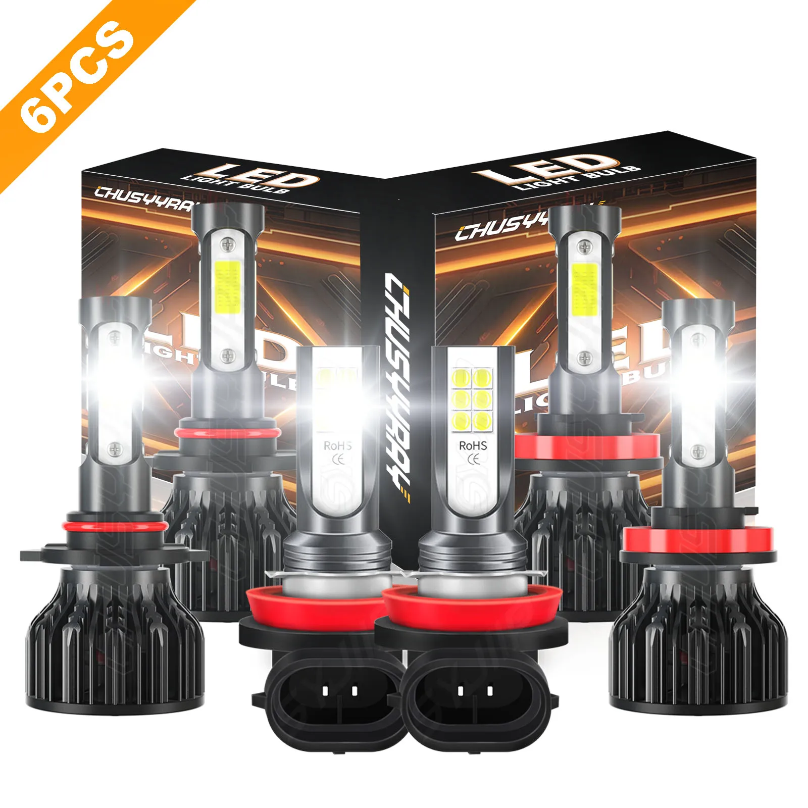 9005+H11+H11 For Toyota 4Runner 2010 2011 2012-2020 6000K LED Headlights Fog Lights Bulbs Kit 360W 360,000LM