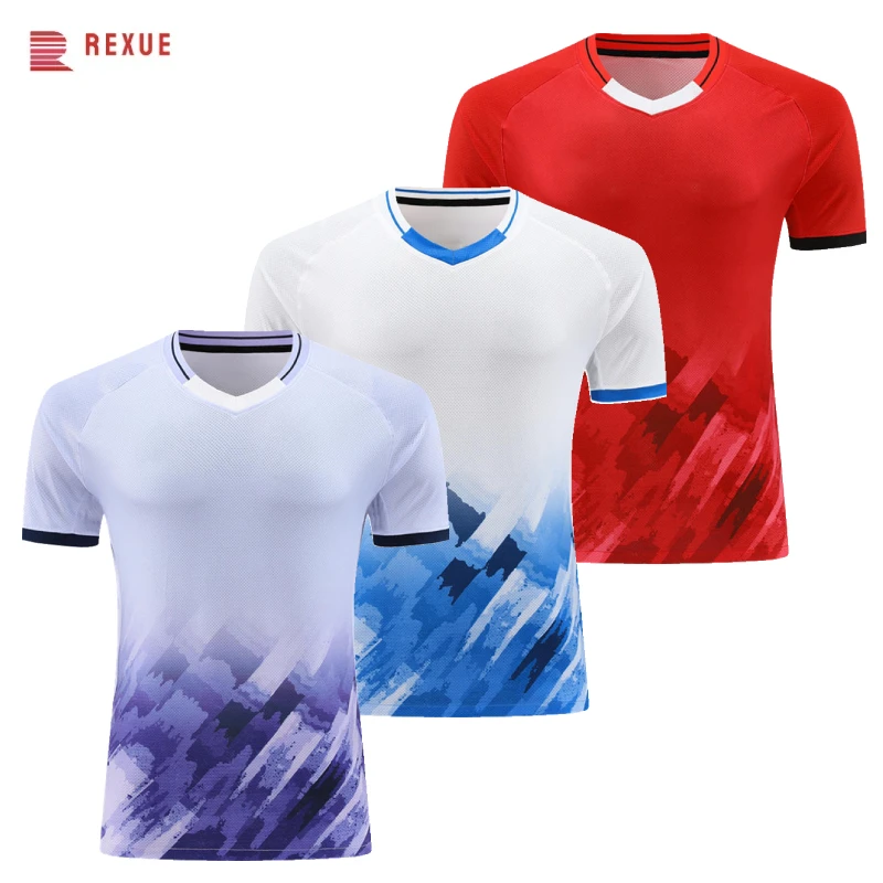 Rot Weiß Lila Badminton Kurzarm Shirt Für Männer Frauen Und Kind Tischtennis Ping Pong Pickleball Wettbewerb Uniform Top