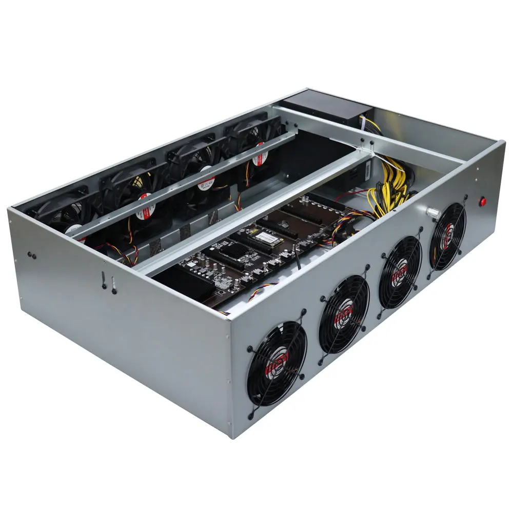 Imagem -03 - Placa-mãe Eth Máquina Completa Gpu 8g Ram 128g Ssd 2000w Fonte de Alimentação 4u Chassi Btc Mineiro Rig B85 70 mm