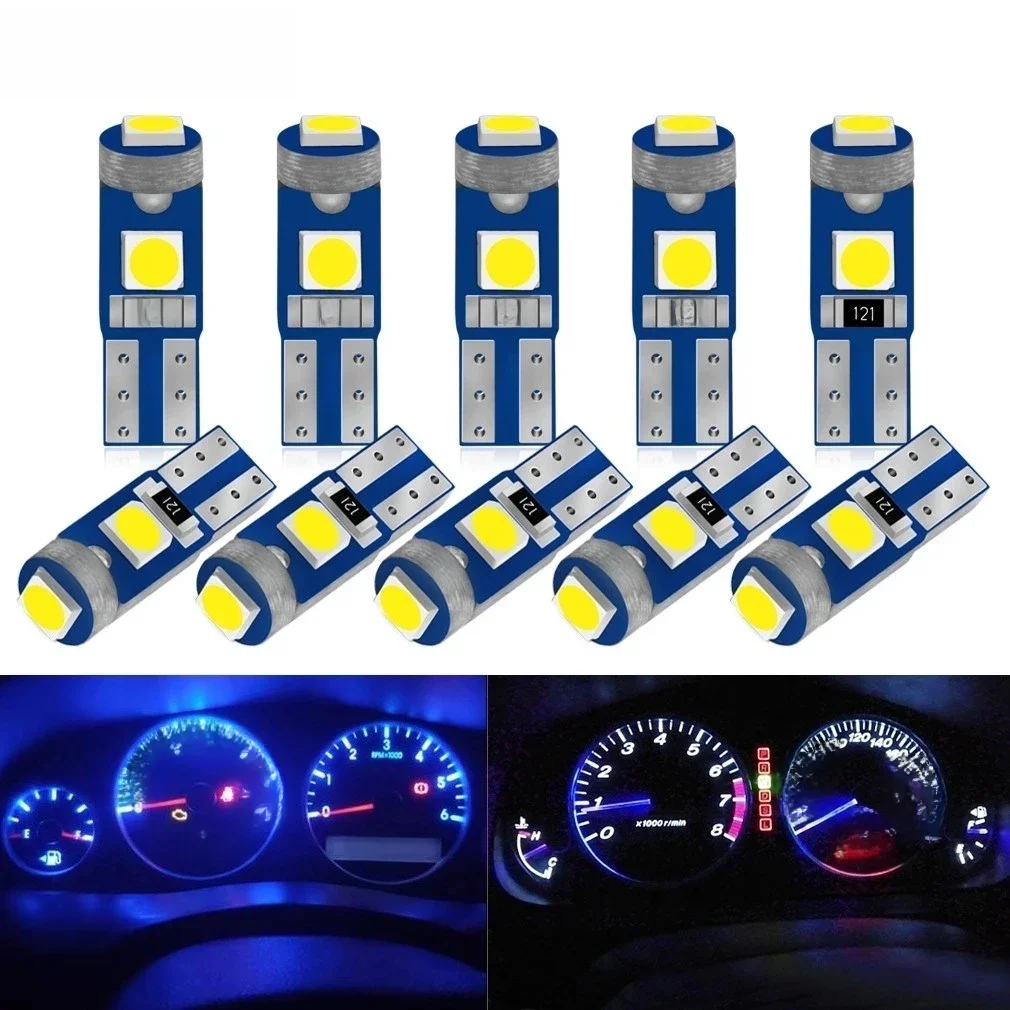 Luzes LED Canbus Car Interior, Painel de aquecimento Indicador Wedge, Auto Lâmpada Instrumento, 12V,