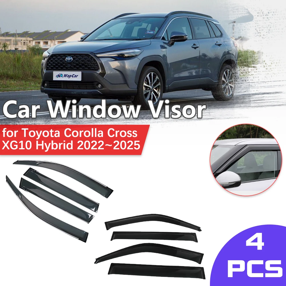 

Car Window Visor for Toyota Corolla Cross XG10 Hybrid 2022~2025 Shelter Eyebrow Vent Awning Smoke Deflector Guard Accessories
