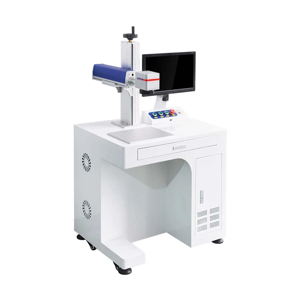 Fiber Laser Marking Machine Desktop Cabinet Desktop Stainless Steel Metal Plastic UV Laser Engraving and Coding Machine