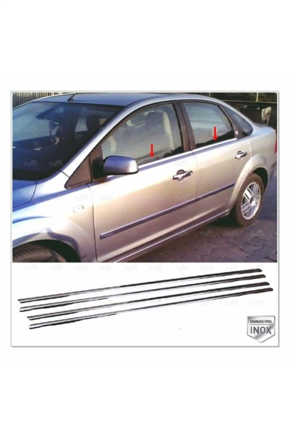 For Ford Focus 2 Sedan Chrome Window Trim Streamer 4 Pcs. 2005-2011-Car Accessories Chromium Parts Spare Modifed Ornaments Flaps