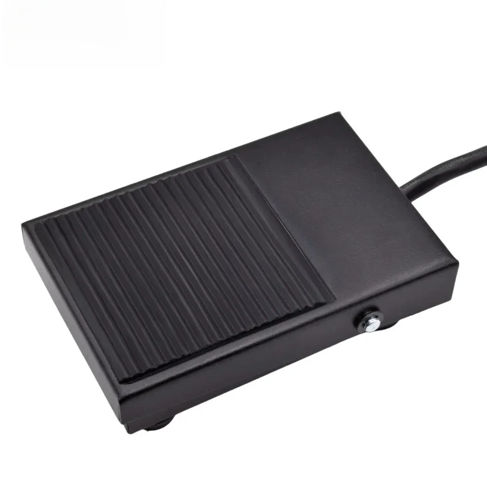 1szt TFS-1 Metalowy antypoślizgowy chwilowy przełącznik nożny zasilania elektrycznego 220V AC 10A Wodoodporny przełącznik nożny SPDT czarny On Off 1NO1NC — zdjęcie 2