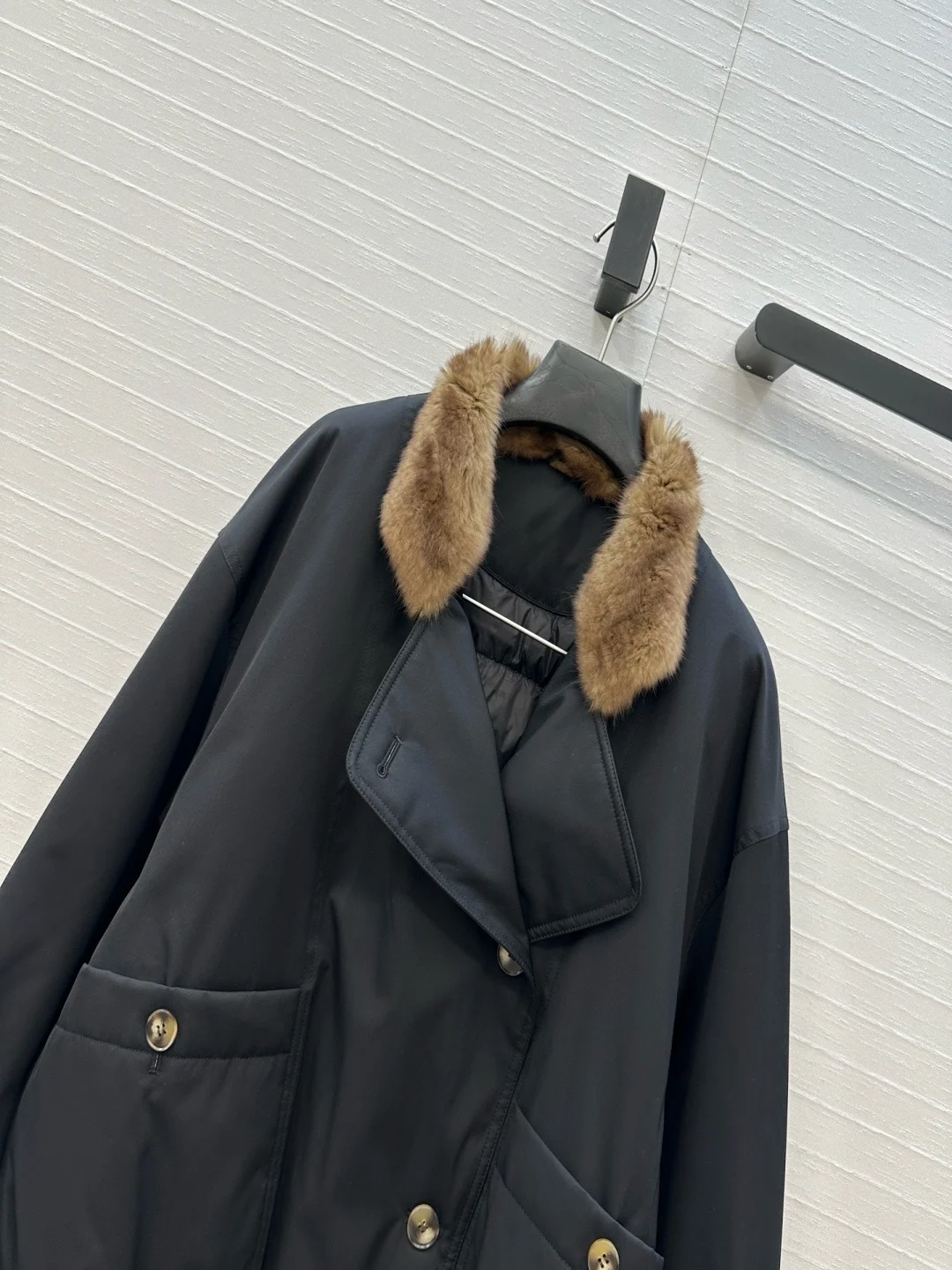 سترة سفلية بياقة من فرو الثعلب الفنلندي، بطانة من الجرافين، نسيج الذاكرة اليابانية، معطف بياقة واقفة كبير الحجم، سترة شتوية فاخرة