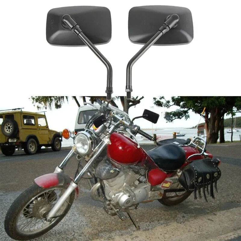 AliExpress NONE Pair Universal Rectangle Motorcycle Rearview Mirrors 10mm Chrome Retrovisor  Moto Mirror Moto for Honda Motorbike Scooter E-Bike