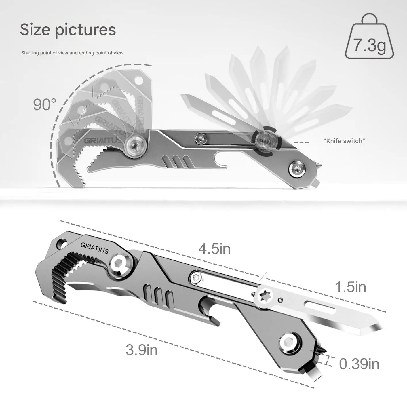 TC4 Titanlegierung Brecheisen Flaschenöffner Schraubendreher EDC Multifunktionswerkzeug Schraubenschlüssel Handwerkzeug für Outdoor und Camping – Detail 28