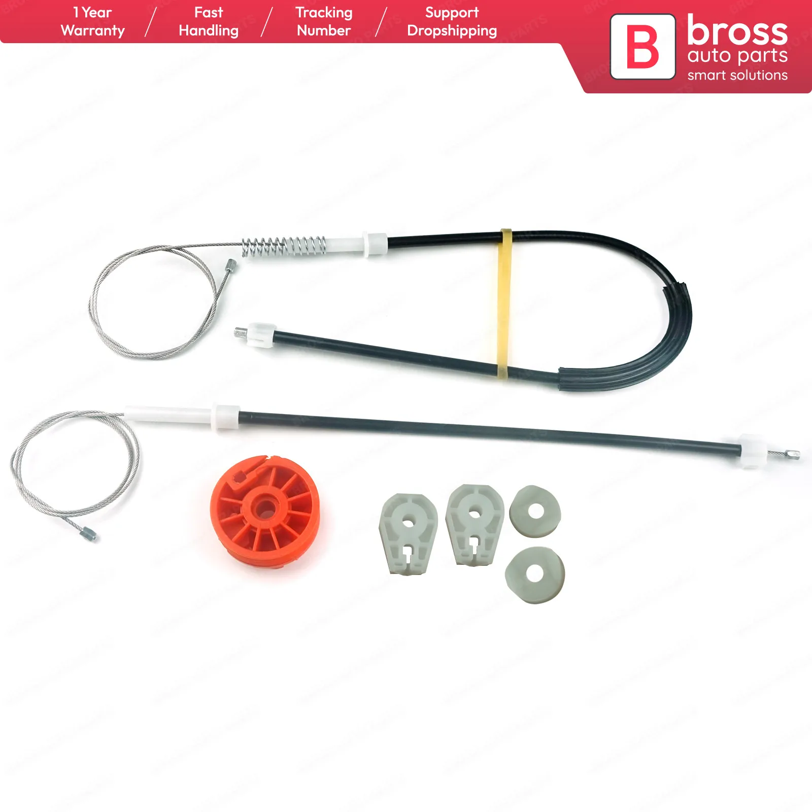 Bross BWR566FBA Window Regulator Repair Kit Rear Right for Renault Megane 2 Cabriolet CC 2002-2009 Shipping From France