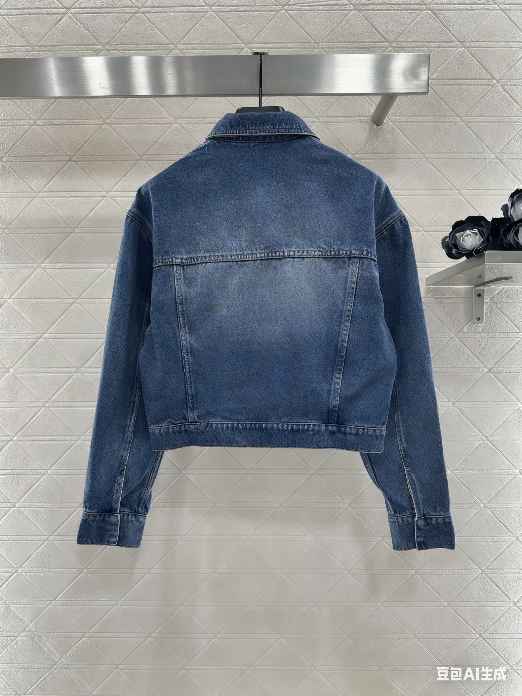 

2025 autumn and winter women's washed twill cotton denim jacket and pants set SU145