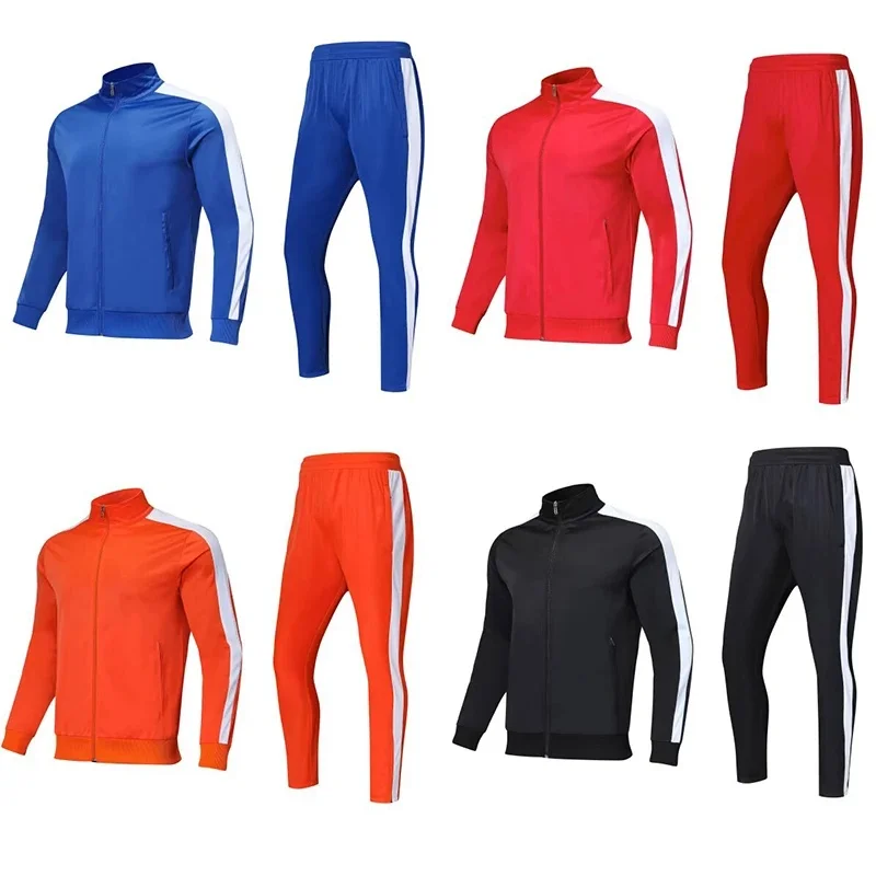 AliExpress Black Orange Blue Red 4 Colors men sport tracksuits soccer football running Cycling winter clothes training suits kids uniforms