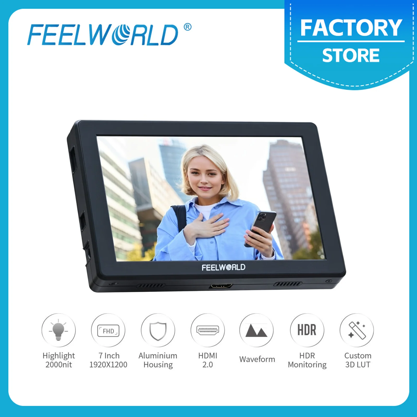 

FEELWORLD T7 PRO 7 Inch 2000NIT Camera Field Video Monitor Aluminium Housing 4K HDMI