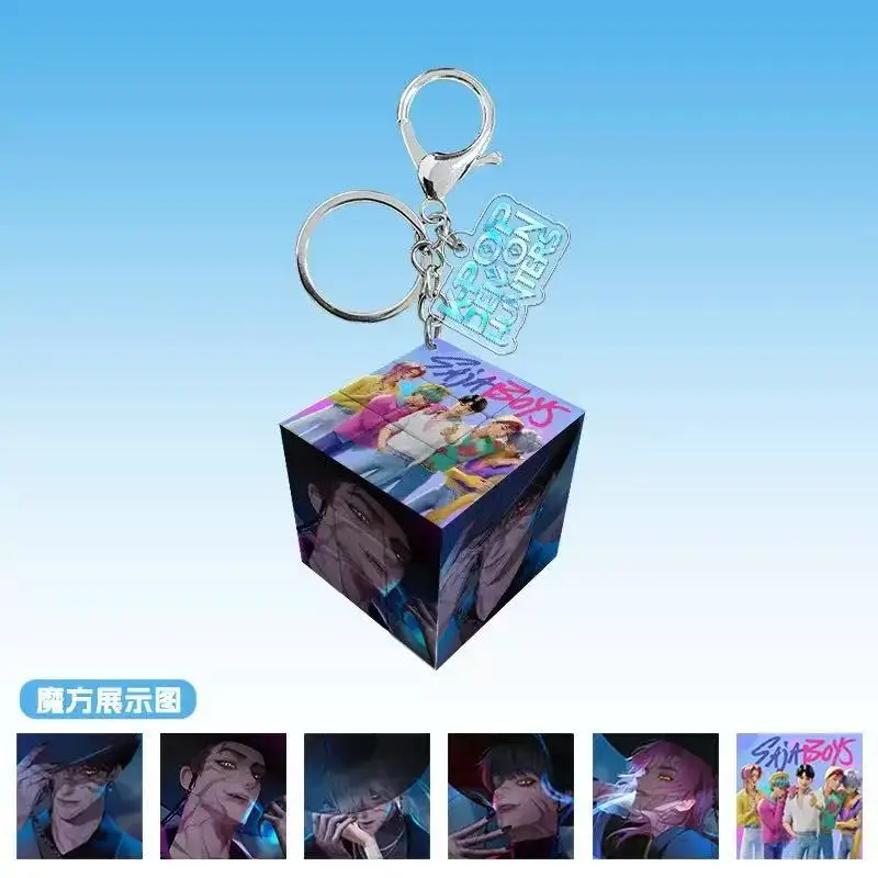 

35mm Magic Cube Keychain Acrylic Pendant Hunter's Witch Team Stress Relief Toy Bag Decorations for Men And Women