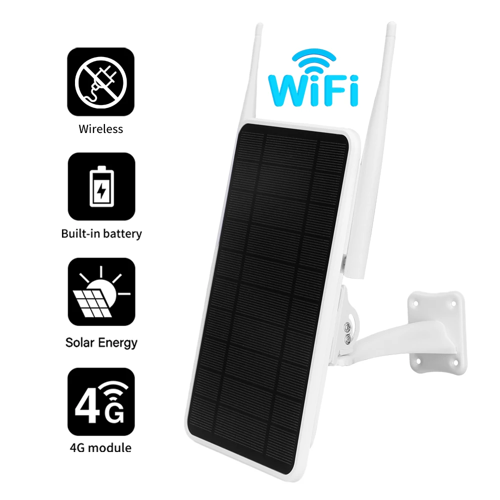 W3 Outdoor 4G Wireless Solar Wifi Router With SIM Card Slot Built in Rechargeable Battery 15w Solar Panel Powered CCTV Camera