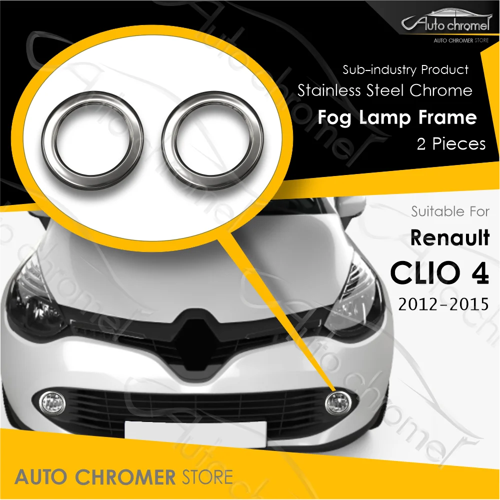 For Renault Clio 4 2012-2015 Fog Lamp Frame 2 Pieces Automobile External Parts Styling Upgrading Vehicle Car Accessories