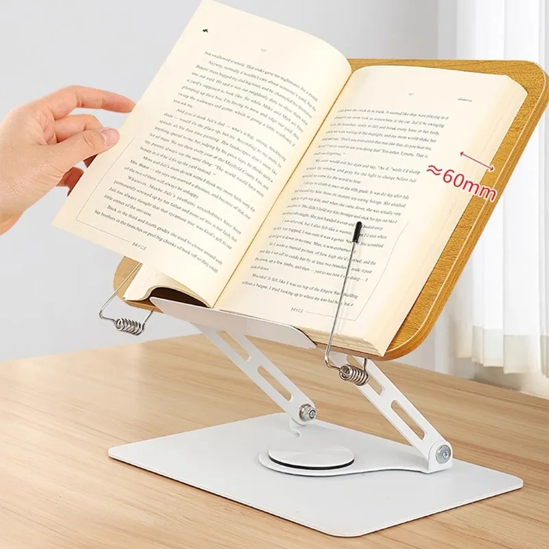 Multifunctional Wooden Rotating Reading Stand  Music Stand Stand Adjustable Solid Wood Book Holder Book Clip Book Rest