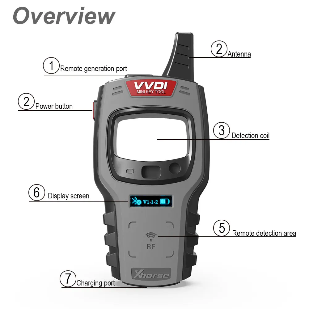 Xhorse VVDI Mini Key Tool Remote Key Programmer Global Version Without One Year Free 96bit 48-Clone function and Without Token