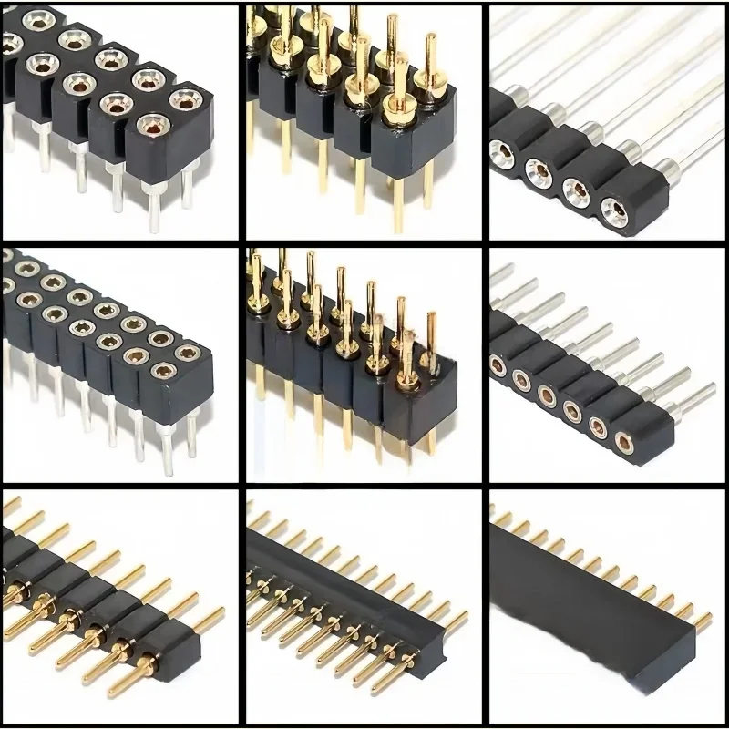 1 pièces 1.27mm/2.0/2.54mm 1/2x40P trou rond aiguille ronde femelle en-tête broche rangée connecteur simple Double rangée plaqué or étain
