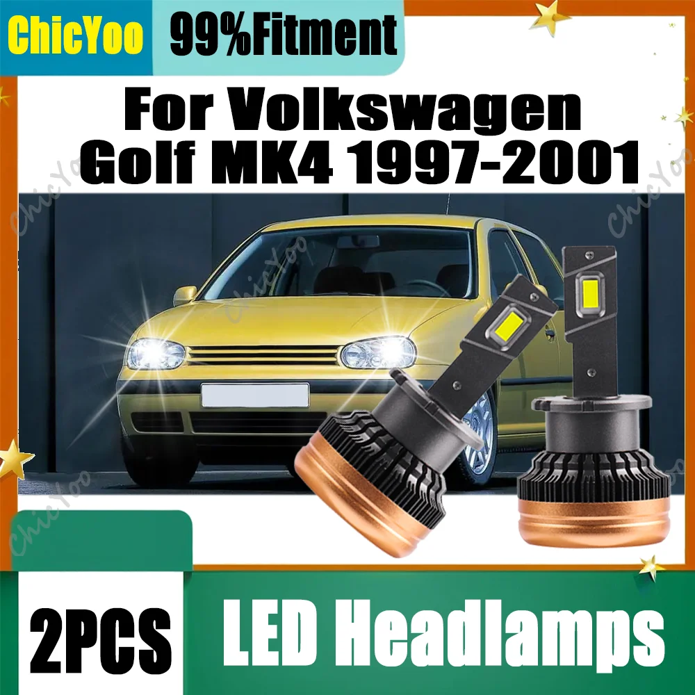 

2PCS D2S HID Headlight Bulbs 120W High Power 6000K Super Bright Auto HID Xenon Headlamps 12V For Volkswagen Golf MK4 1997-2001