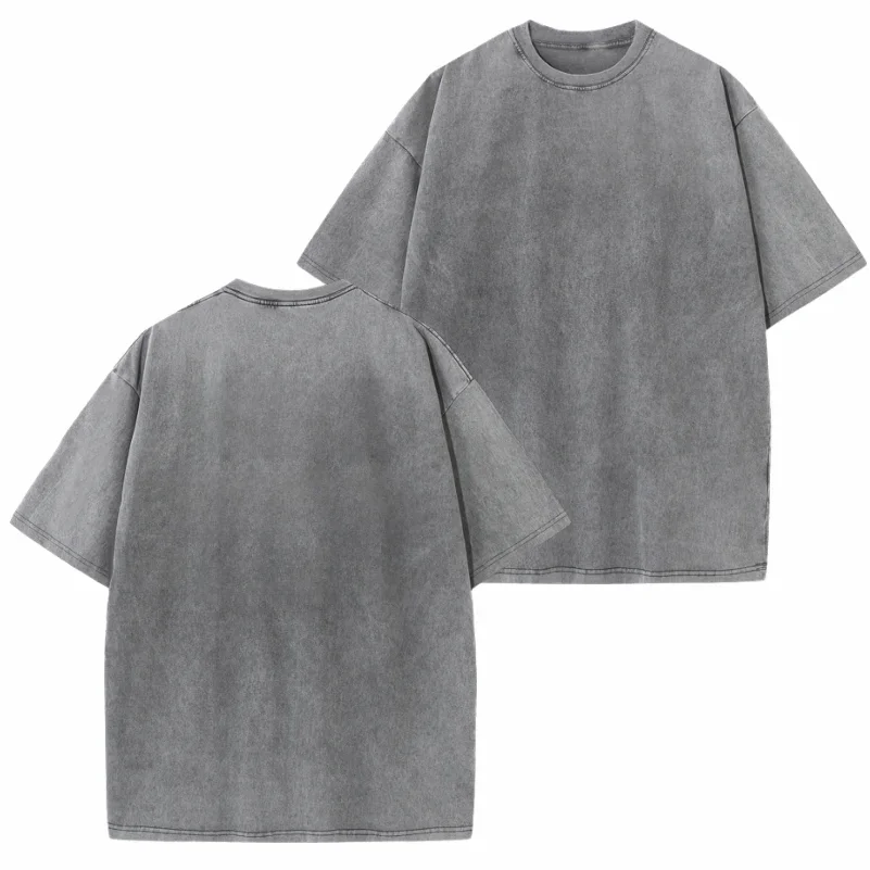 100% katoenen T-shirt Aangepast logo Street Trend T-shirt met korte mouwen Borduurontwerp Europese Amerikaanse maat Tops Bedrukkingspatroon - afbeelding 2
