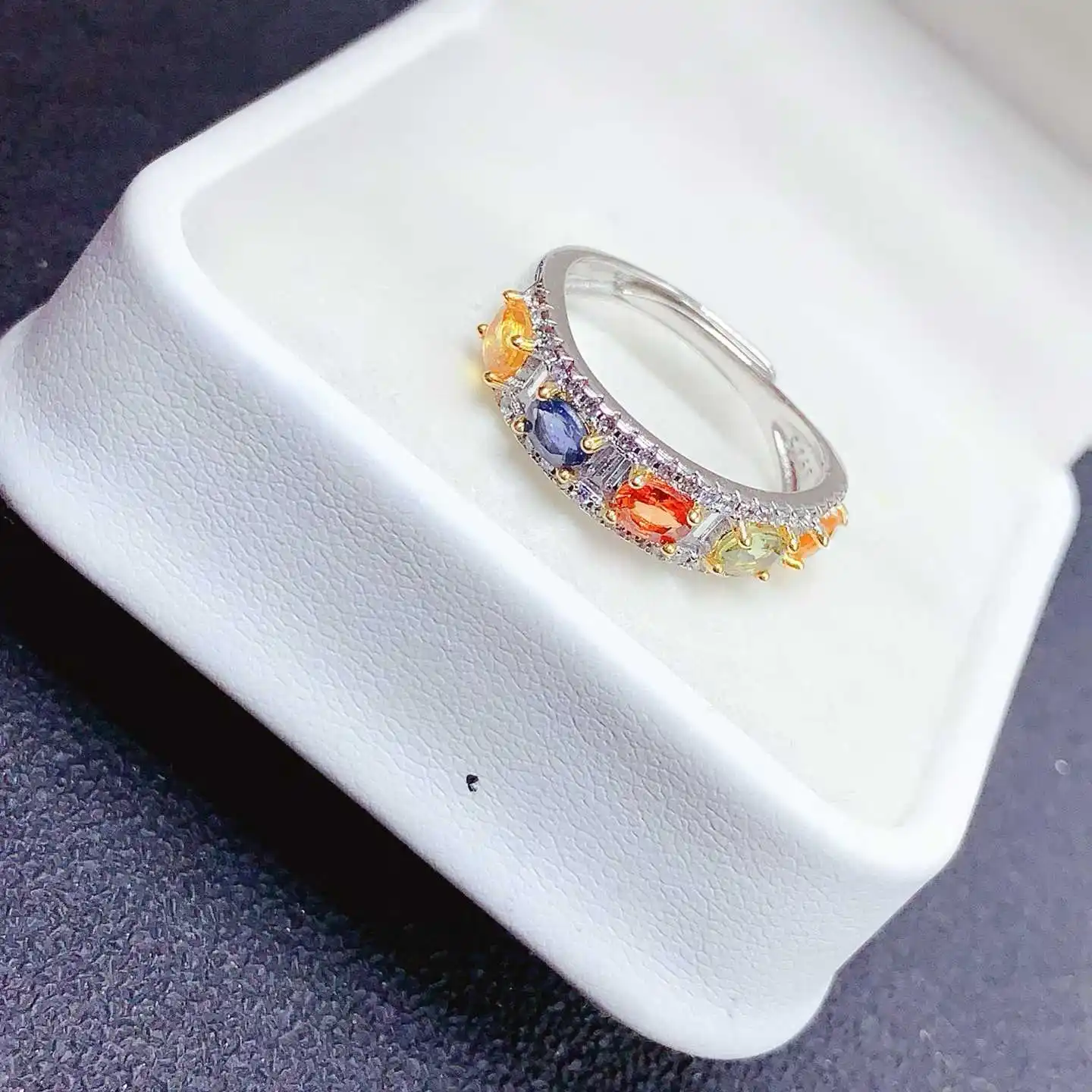 KJJEAXCMY Natural Gemstone Women's Luxury Impurity Free 3x4mm Colored Sapphire Ring with Multiple New Styles 925 Pure Silver