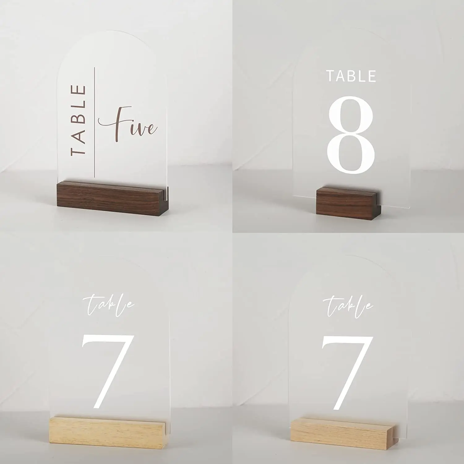 Arched Acrylic Table Sign for Frosted Wedding Place Card for Blank Seat Card Party Decoration DIY Table Number Guest Name Tag