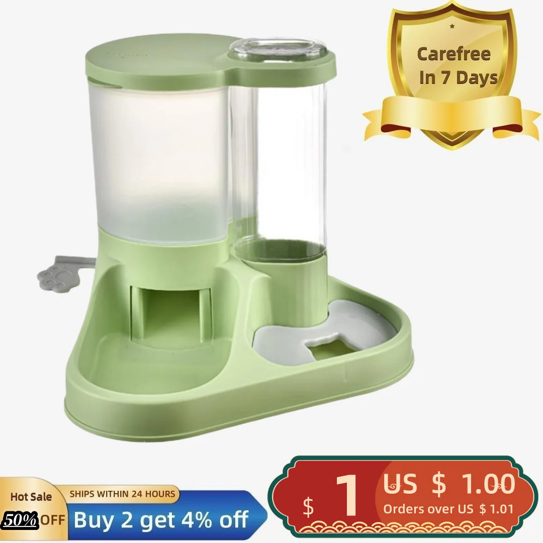 

Pet Feeder Convenient Large Capacity Transparent 2-in-1 Cat Dog Food Water Dispenser Pet Accessories