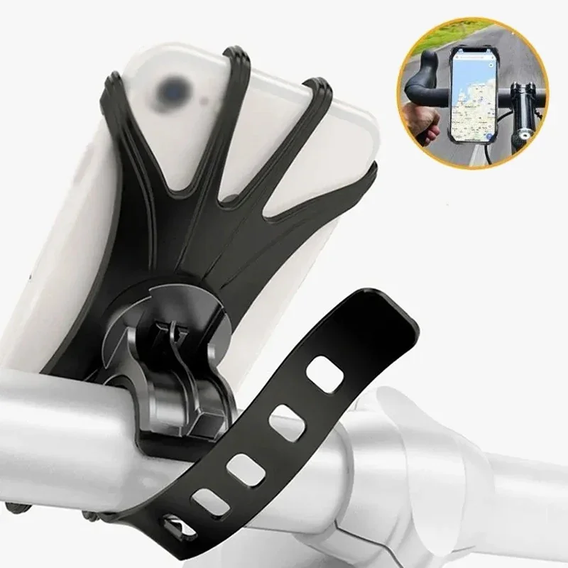 AliExpress Awkanger 360 Rotatable Silicone Support For Mobile Phone Bicycle Motorcycle handle Bracket Pull Type Safe