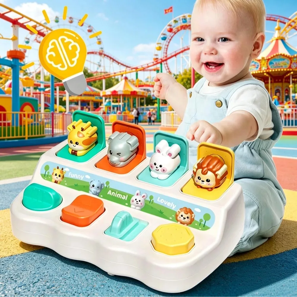 

Montessori Pop up Animal Toys and Learning Boxes - Enhance Logic and Motor Skills, Suitable for Children's Birthday Gifts