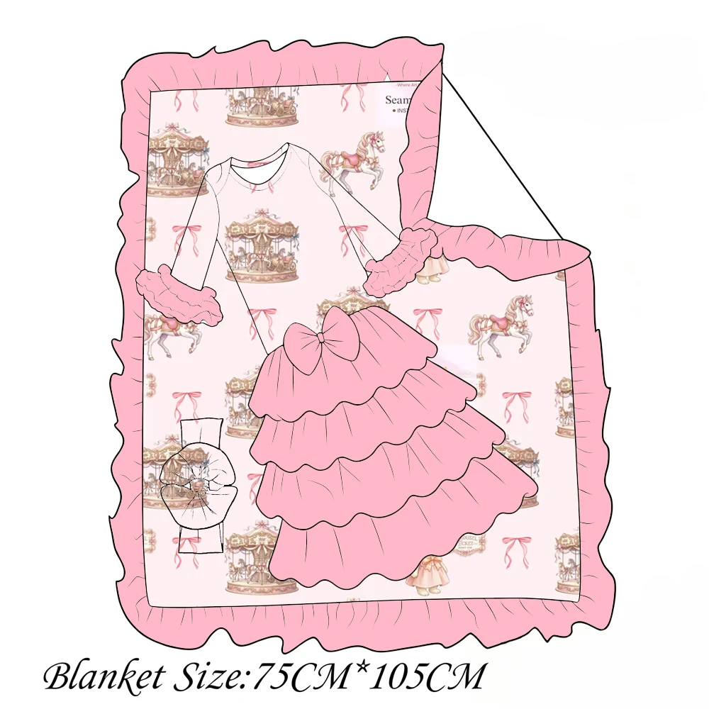 Boutique Children's set A 2-piece set of long-sleeved layered tulle and blanket tulle girls' clothing with floral prints