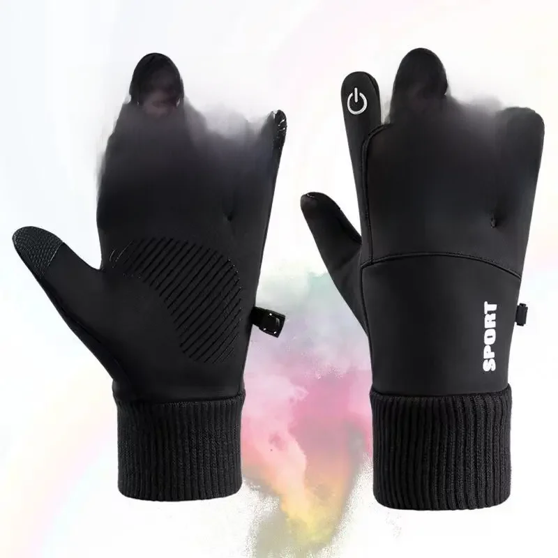 AliExpress Winter Motorcyclist Gloves for Men Women Cycling Warm Fleece Skiing Bicycle Waterproof Thermal