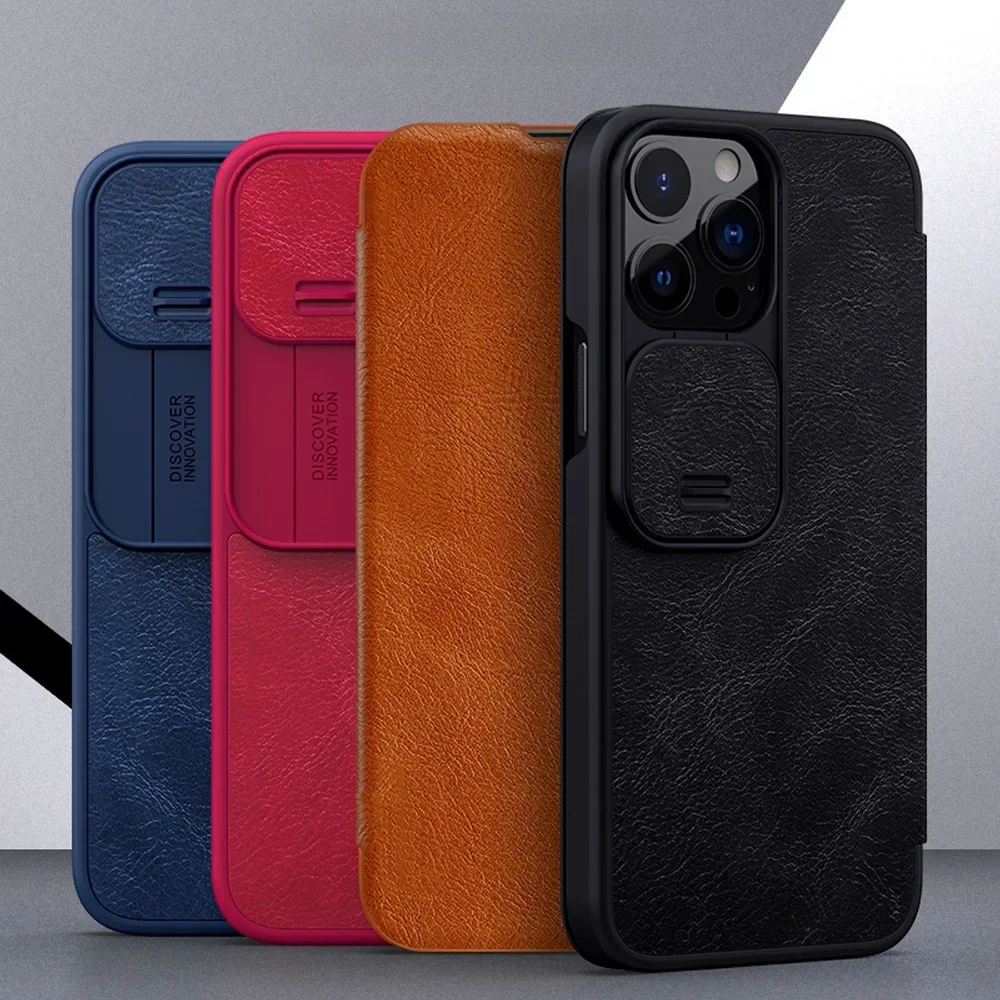 NILLKIN dla iPhone 13 Pro Max z pokrywą ślizgową ochrona aparatu odwróć skórzaną pokrywę dla Apple iPhone 13 Pro 5G (2021) etui — zdjęcie produktu 7
