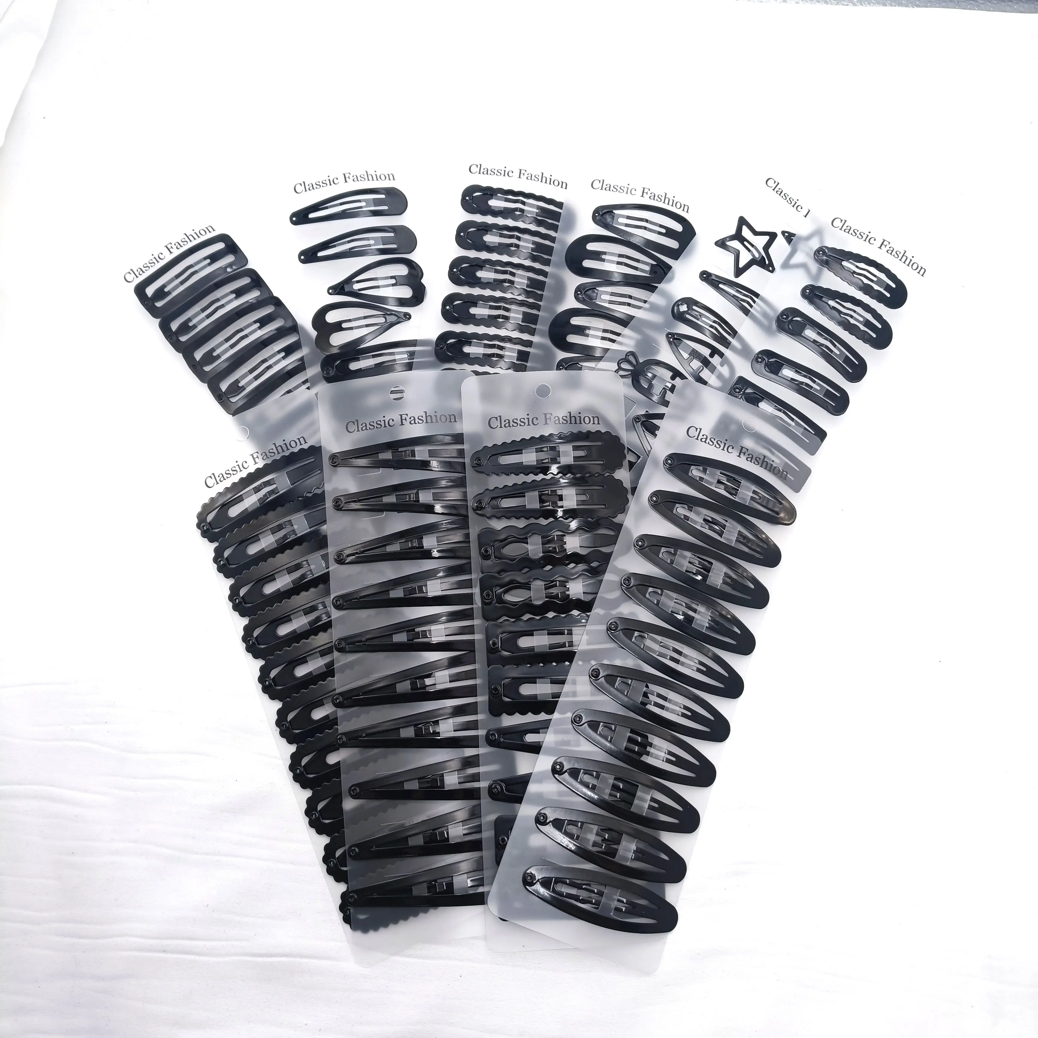10PCS Non Slip Matt Black Alloy Hairpin Big Water Drop Geometric Solid Bobby Pin Women Make up Hair Clip Barrettte
