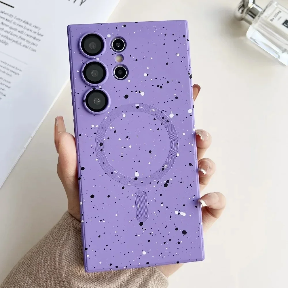 Coque de téléphone magnétique avec objectif de protection, pour Samsung Galaxy S25 Edge S24 S23 S22 S21 S20 Plus + Note 20 Ultra 10 A56 A55 A36 A26 A16