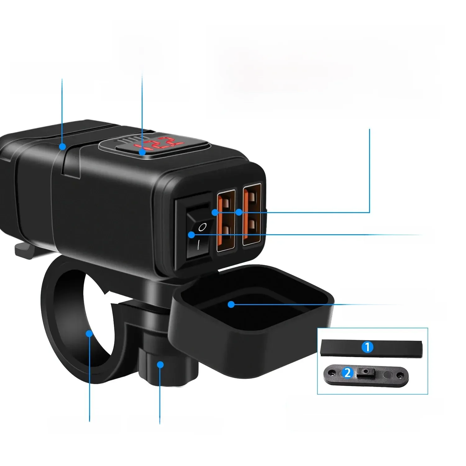 AliExpress Other 12V Fast Charging Motorcycle USB Chargers 3.0 Power Adapter Digital Bike Moto Motor Motorbike Accessories Electronics Universal