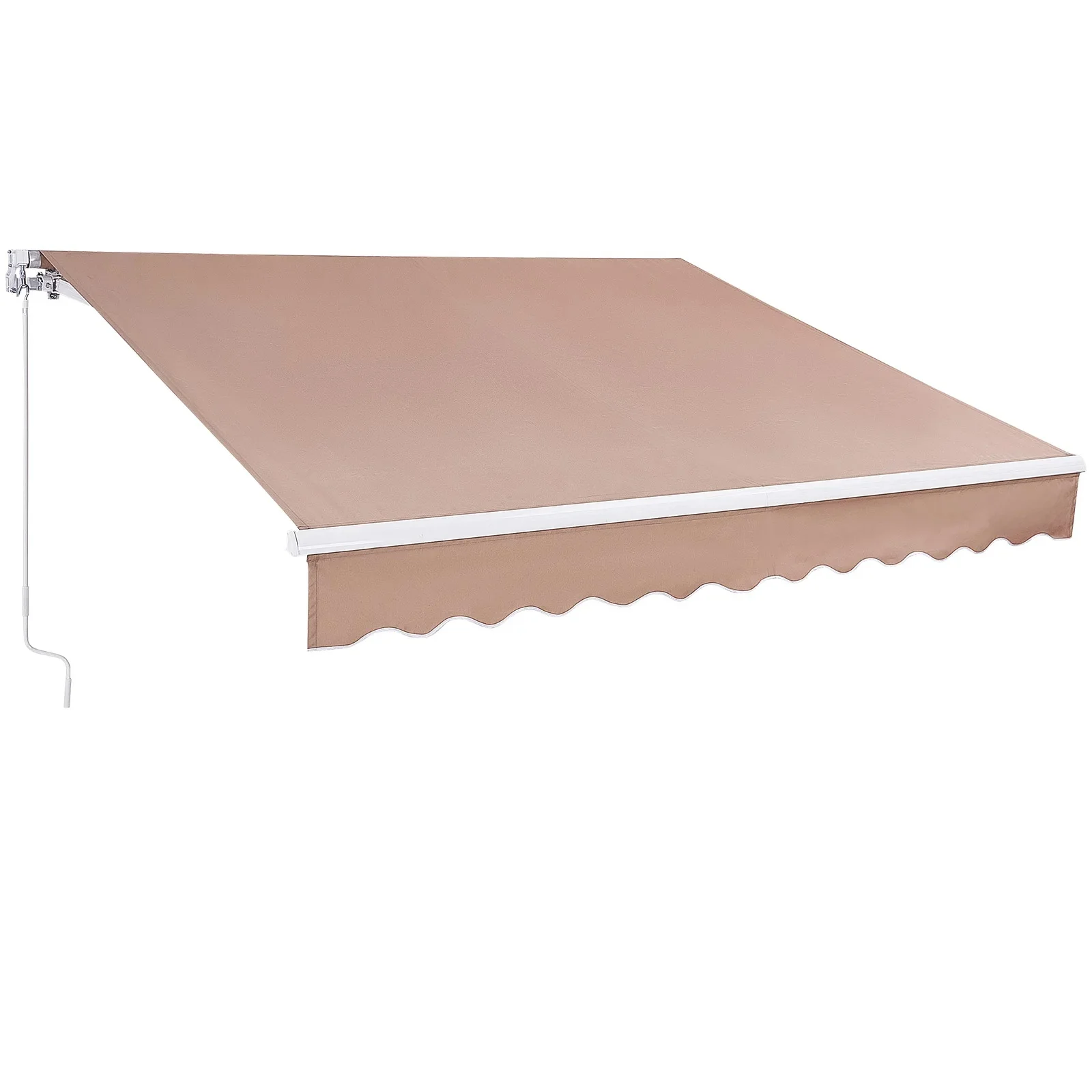 SucceBuy Auvent rétractable manuel Auvent extérieur Pare-soleil rétractable Polyester résistant à l'eau Porte de patio Fenêtre pour cour arrière-cour 3