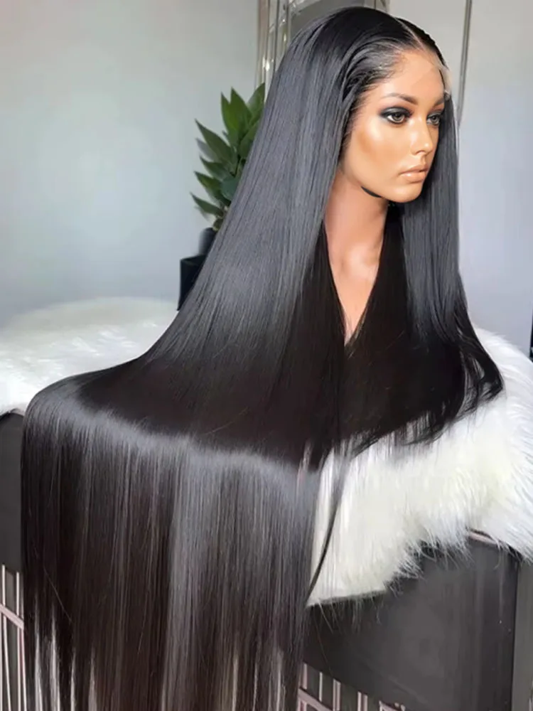 

Mossily Straight 180 Density 40 Inch 13x6 Lace Front Wigs Human Hair Preplucked Transparent 13x4 HD Lace Frontal Wig For Women