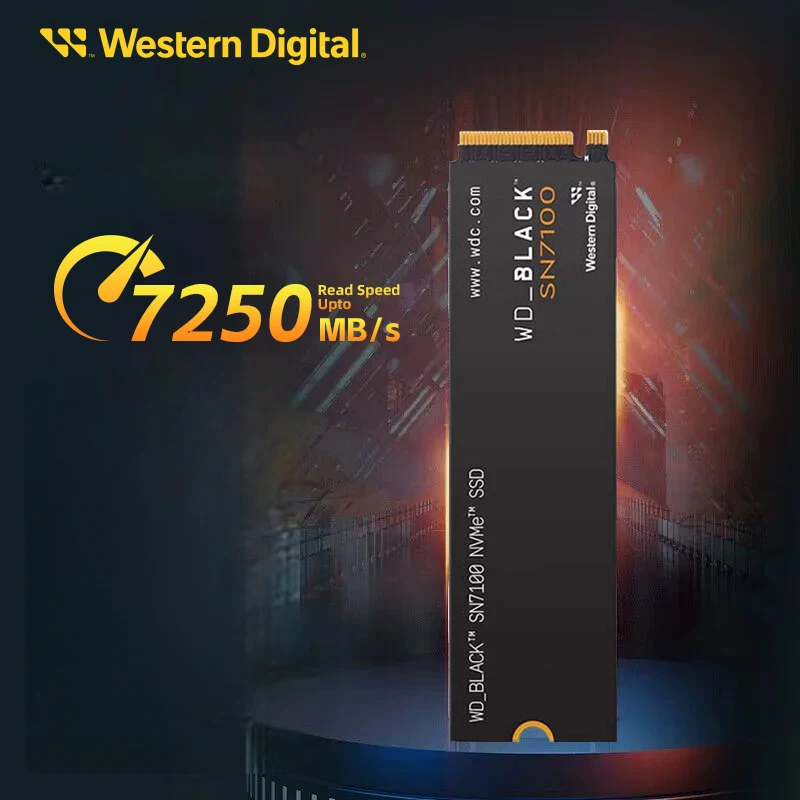 WD SN7100 SSD BLACK NVMe PCIe 4.0x4 1 تيرا بايت 2 تيرا بايت 4 تيرا بايت محرك أقراص الحالة الصلبة الداخلي M.2 2280 سرعة قراءة تصل إلى 7,250 ميجابايت/ثانية لألعاب الكمبيوتر