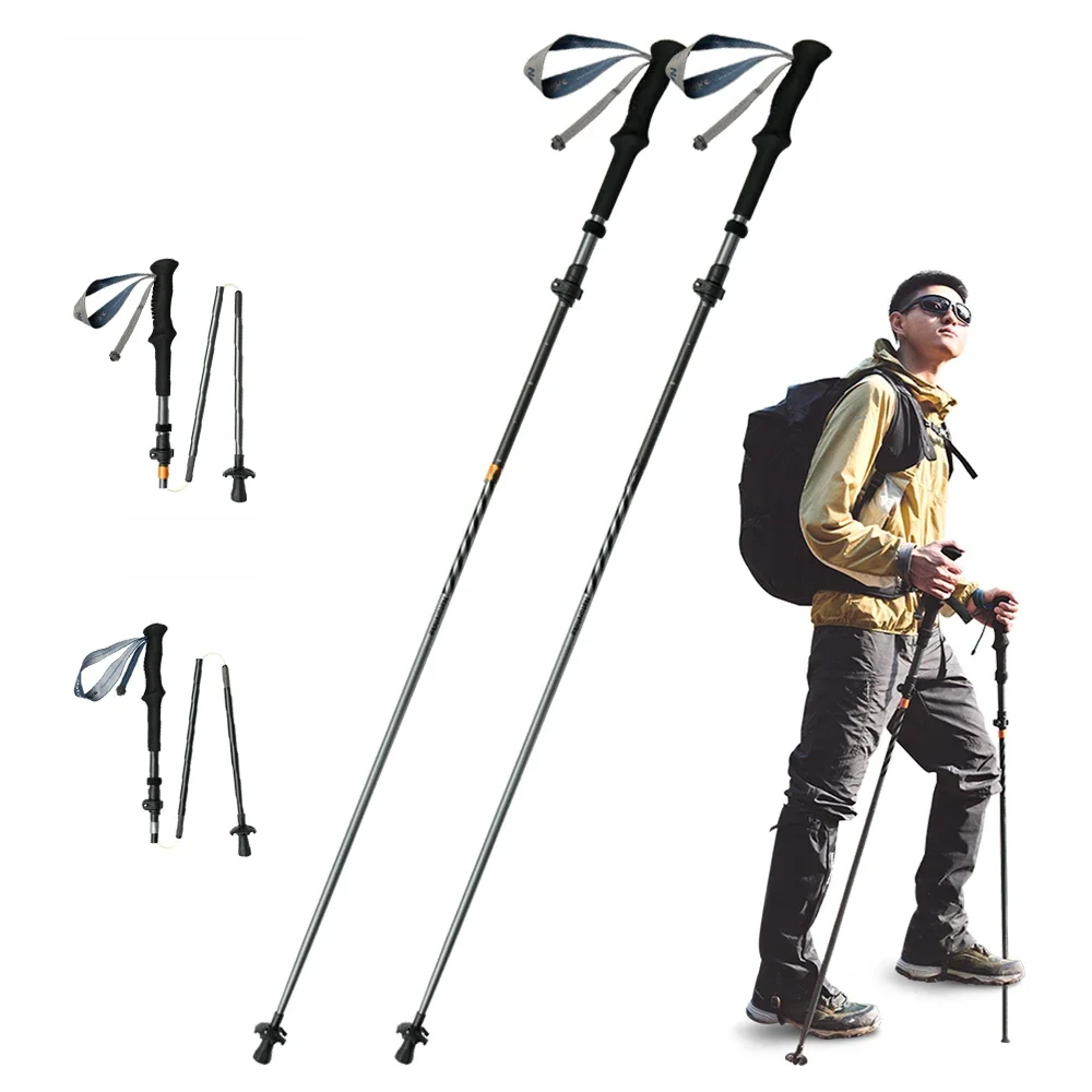 Naturehike Carbonfaser-Kletterstöcke Outdoor Faltbare Ultraleichte Trekkingstöcke Wanderstock Zusammenklappbarer Teleskopstock